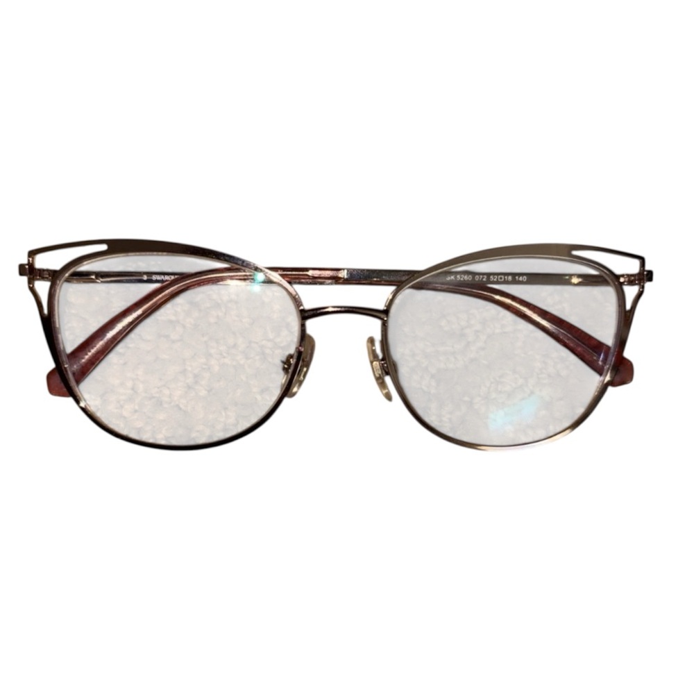 Swarovski SK5260 Womens Shiny Pink Cat Eye Frame Eyeglasses